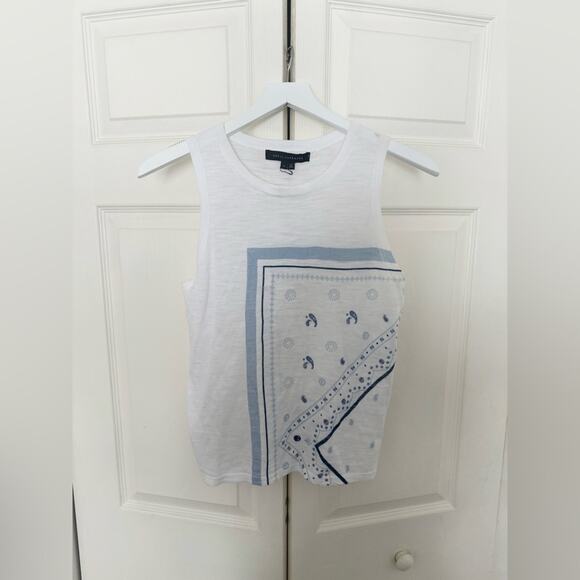 Skull Cashmere Cotton Graphic Print Top Bandana Print Tank Top Cotton Size Small - Picture 2 of 7